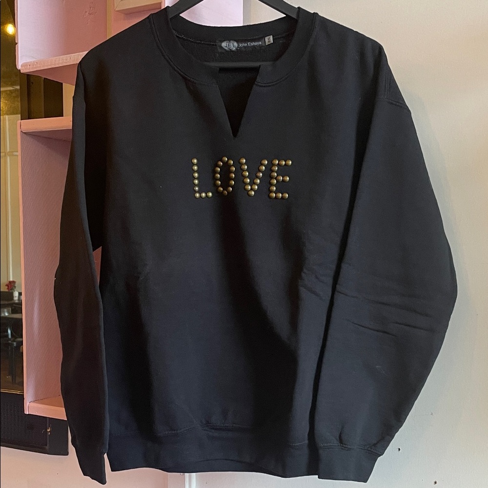 Black Love Embellished Sweatshirt